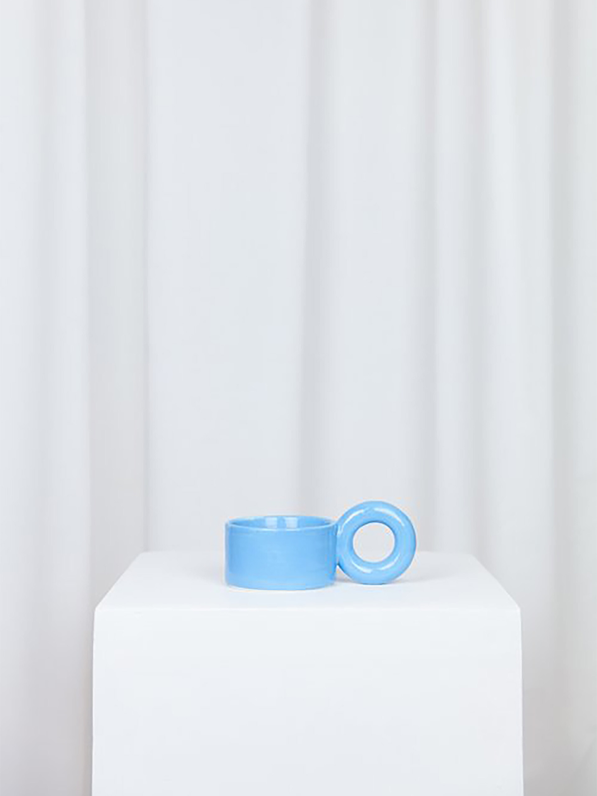 TASSE A CAFE BIGLOOP BLEU CIEL - LOLA MAYERAS  Bleu clair , Maison Bensimon
