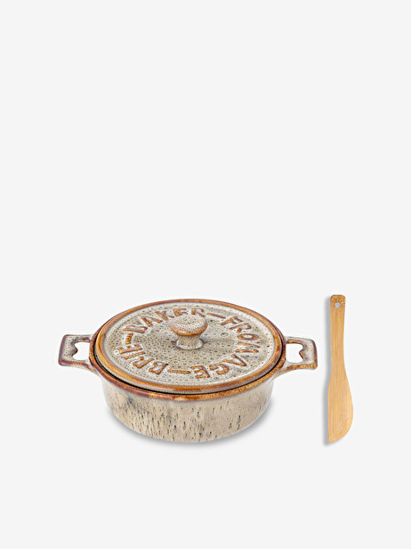PLAT AU FOUR AVEC COUVERCLE ARAM GRES GRIS - BLOOMINGVILLE  Beige , Maison Bensimon