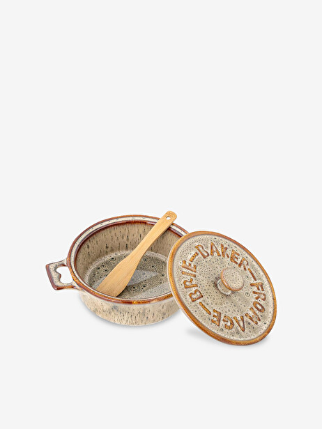 PLAT AU FOUR AVEC COUVERCLE ARAM GRES GRIS - BLOOMINGVILLE  Beige , Maison Bensimon