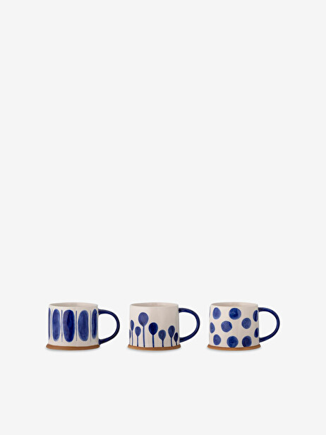 SET DE 3 TASSES LINORA BLEU - BLOOMINGVILLE  Bleu , Maison Bensimon