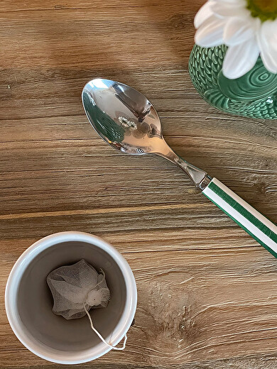 PETITE CUILLERE PAUL RAYURE VERT - OPJET  Vert , Maison Bensimon