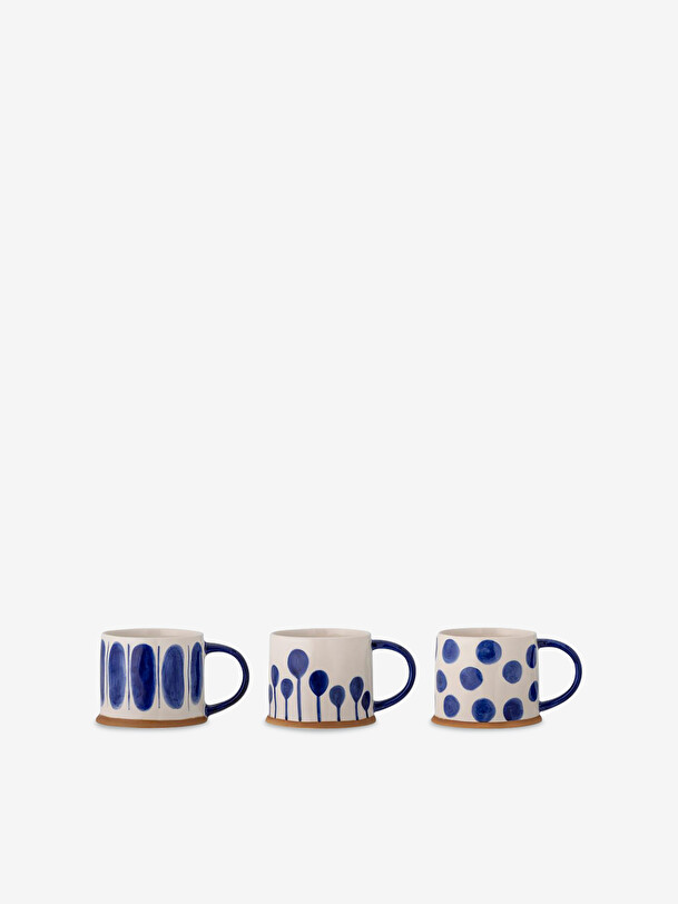 SET DE 3 TASSES LINORA BLEU - BLOOMINGVILLE Bleu , Maison Bensimon