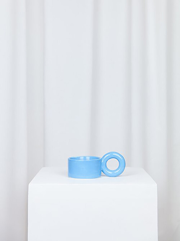 TASSE A CAFE BIGLOOP BLEU CIEL - LOLA MAYERAS  Bleu clair , Maison Bensimon