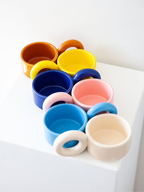 TASSE A CAFE BIGLOOP ROSE - LOLA MAYERAS  Rose , Maison Bensimon