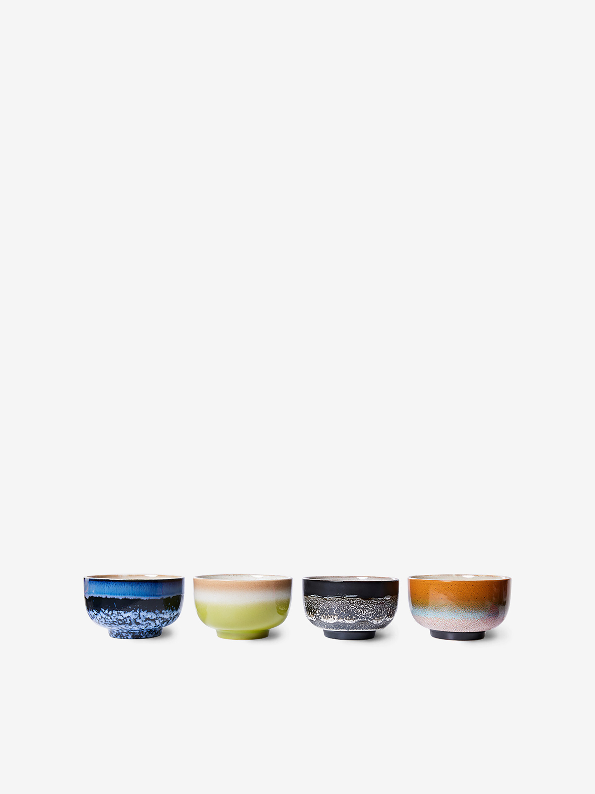 SET DE 4 BOLS A NOUILLES GROOVY 70S CERAMIQUE - HK LIVING  Multicolore , Maison Bensimon