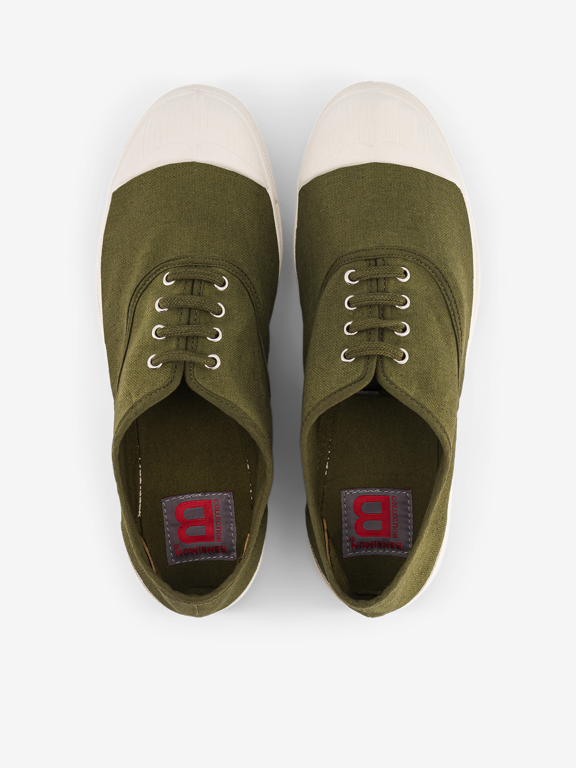 TENNIS LACET FEMME  Olive , Tennis & Chaussures Bensimon