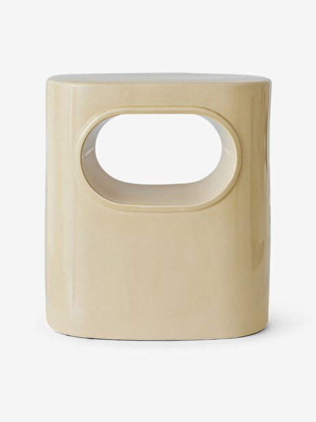TABLE D'APPOINT SPACE CERAMIQUE EMAILLEE CREME - HK LIVING  Creme , Maison Bensimon