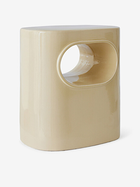 TABLE D'APPOINT SPACE CERAMIQUE EMAILLEE CREME - HK LIVING  Creme , Maison Bensimon
