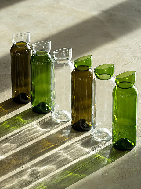 CARAFE DANSER/DEBATTRE VERT TRANSPARENT - Q DE BOUTEILLES  Vert , Maison Bensimon 