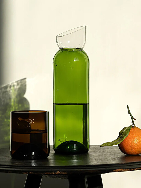CARAFE DANSER/DEBATTRE VERT TRANSPARENT - Q DE BOUTEILLES  Vert , Maison Bensimon