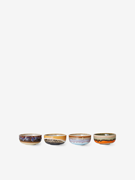 SET DE 4 BOLS A TAPAS 70S CERAMIQUE - HK LIVING  Multicolore , Maison Bensimon