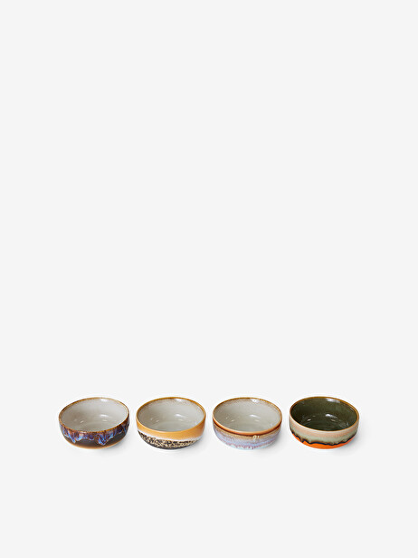 SET DE 4 BOLS A TAPAS 70S CERAMIQUE - HK LIVING  Multicolore , Maison Bensimon