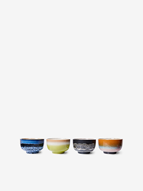 SET DE 4 BOLS A NOUILLES GROOVY 70S CERAMIQUE - HK LIVING  Multicolore , Maison Bensimon