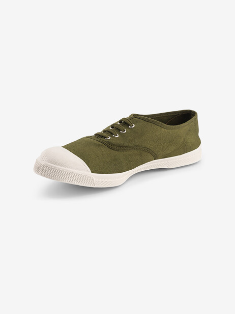 TENNIS LACET FEMME  Olive , Tennis & Chaussures Bensimon