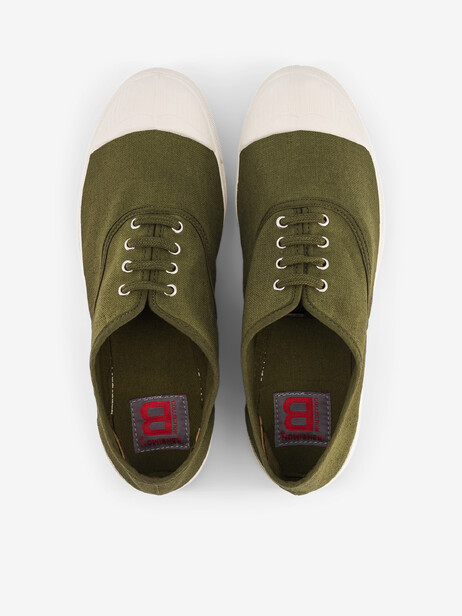TENNIS LACET FEMME  Olive , Tennis & Chaussures Bensimon