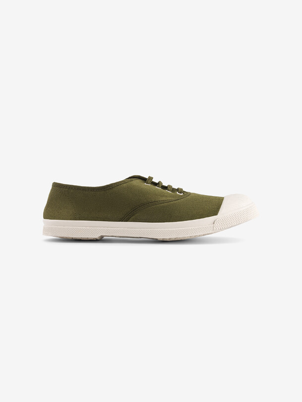 TENNIS LACET FEMME  Olive , Tennis & Chaussures Bensimon