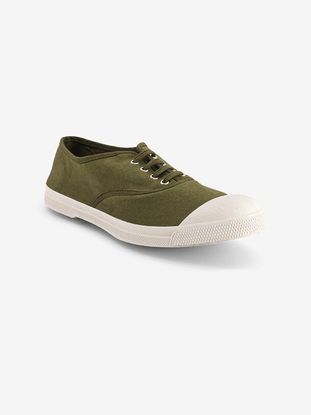 TENNIS LACET FEMME  Olive , Tennis & Chaussures Bensimon