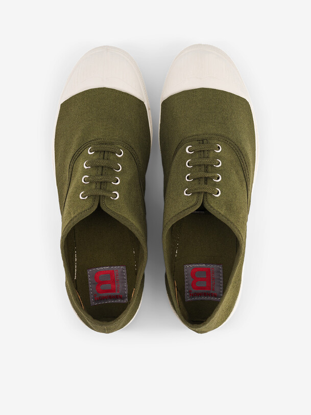 TENNIS LACET FEMME  Olive , Tennis & Chaussures Bensimon