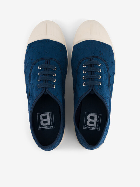 TENNIS LACET FEMME BRODERIE  Marine , Tennis & Chaussures Bensimon