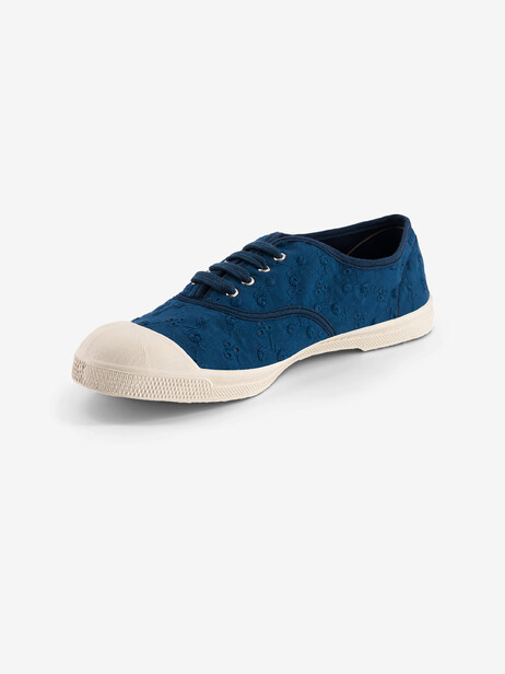 TENNIS LACET FEMME BRODERIE  Marine , Tennis & Chaussures Bensimon