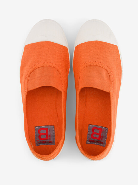 TENNIS ELASTIQUE FEMME  Abricot , Tennis & Chaussures Bensimon