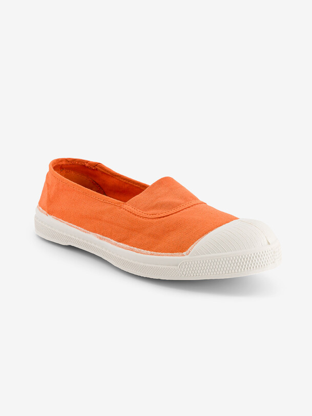 TENNIS ELASTIQUE FEMME  Abricot , Tennis & Chaussures Bensimon