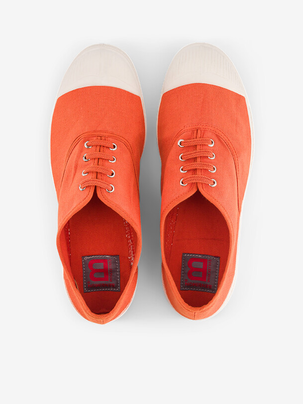 TENNIS LACET FEMME  Abricot , Tennis & Chaussures Bensimon