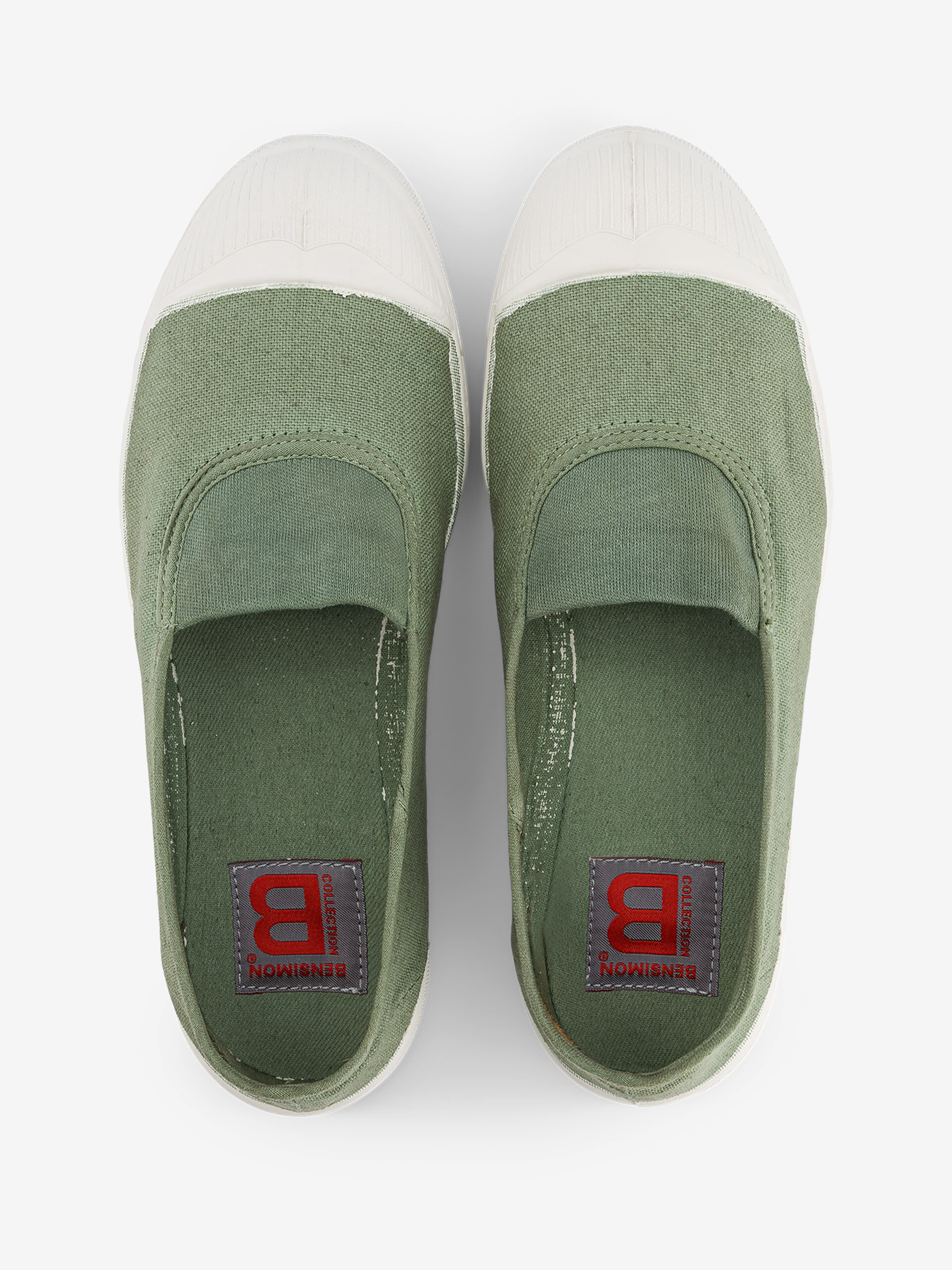 TENNIS ELASTIQUE FEMME  Sauge , Tennis & Chaussures Bensimon