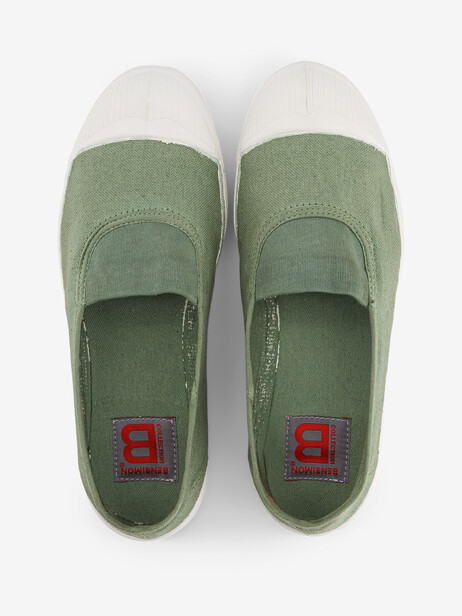 TENNIS ELASTIQUE FEMME  Sauge , Tennis & Chaussures Bensimon