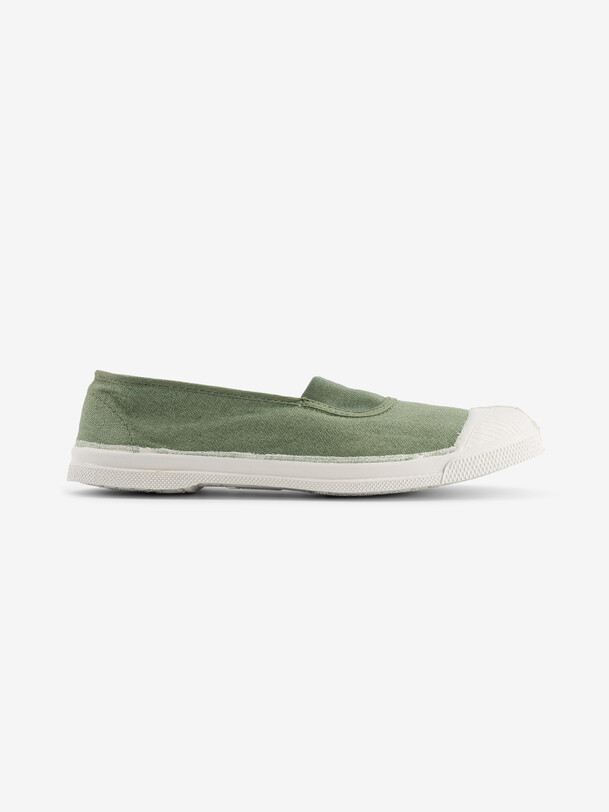 TENNIS ELASTIQUE FEMME  Sauge , Tennis & Chaussures Bensimon