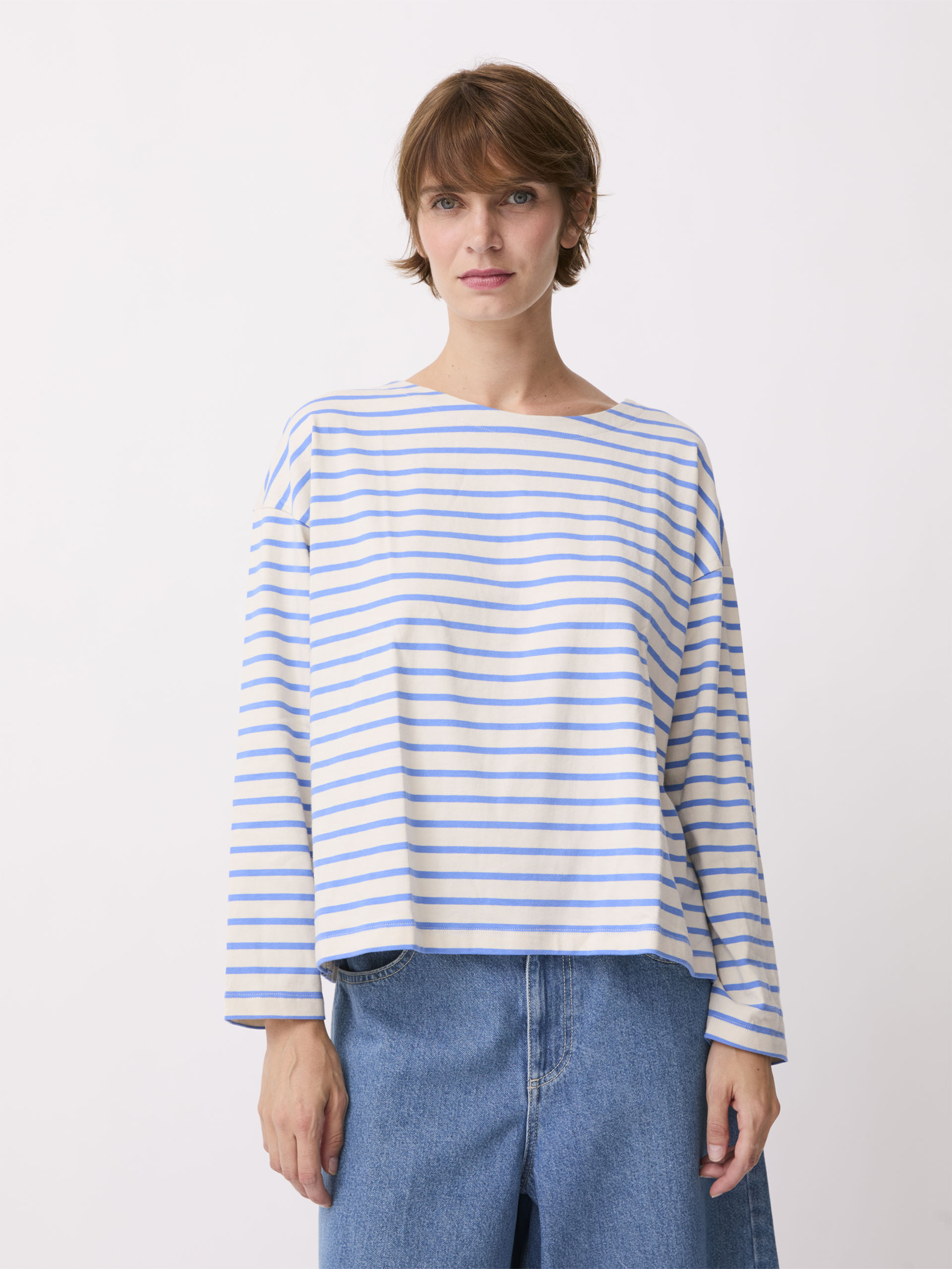 MARINIERE LOICK  Creme/celeste , Pr&ecirc;t-&agrave;-porter Bensimon
