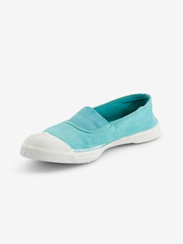 TENNIS ELASTIQUE FEMME  Turquoise , Tennis & Chaussures Bensimon