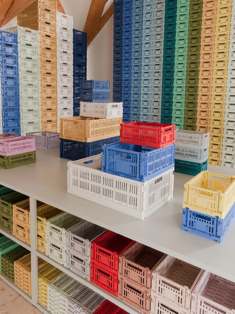 PANIER COLOUR CRATE S POLYPROPYLENE RECYCLE BLEU CIEL - Hay  Ciel , Maison Bensimon