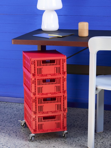 COUVERCLE METAL ROUGE - COLOUR CRATE - Hay  Rouge , Maison Bensimon