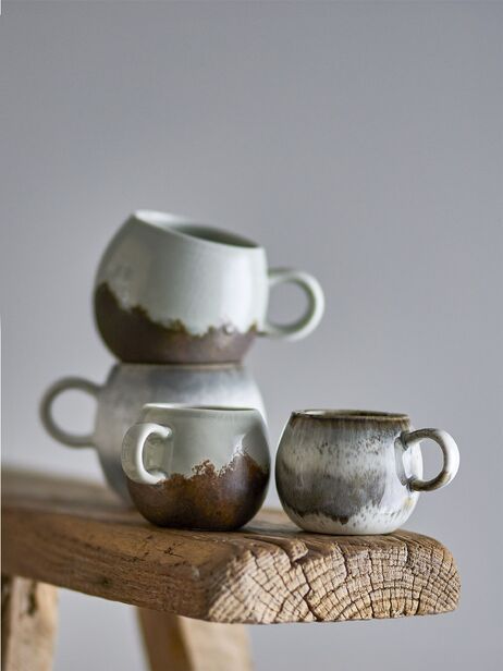 Tasse &agrave; expresso en gr&egrave;s Paula - Bloomingville  Gris , Maison Bensimon