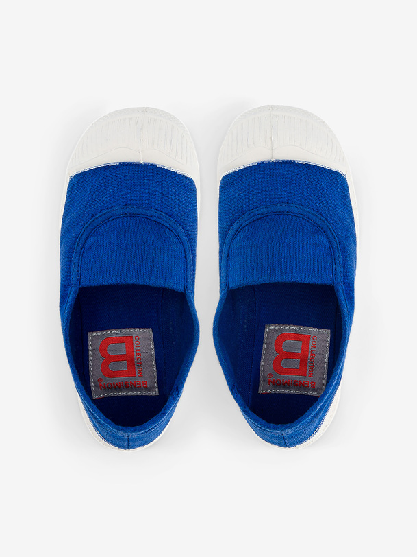 TENNIS ELASTIQUE ENFANT  Bleu vif , Tennis & Chaussures Bensimon
