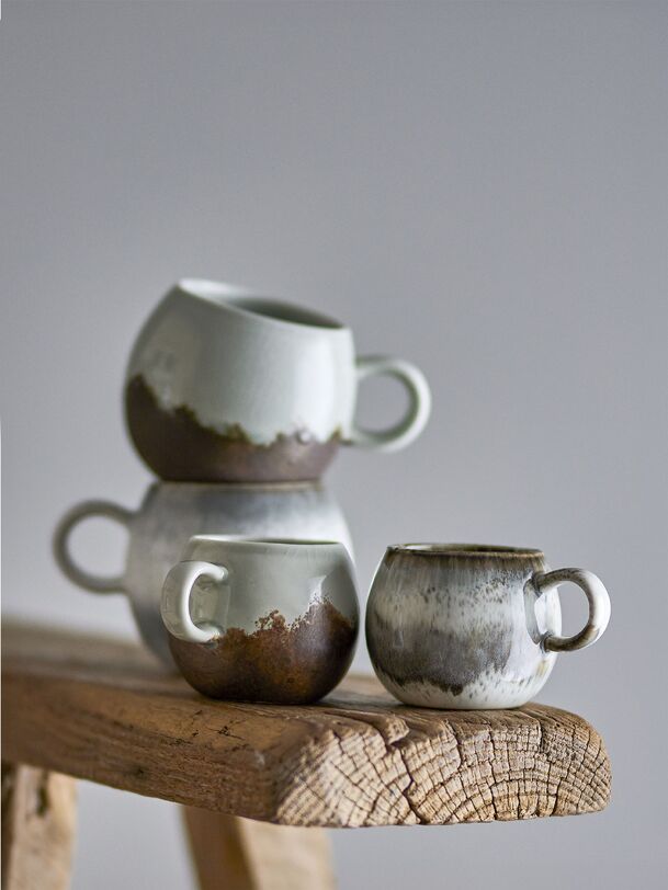 Tasse à expresso en grès Paula - Bloomingville Gris , Maison Bensimon