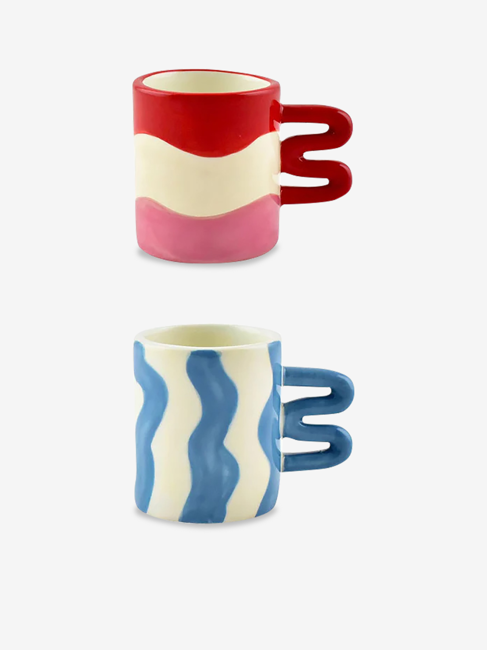 SET DE 2 TASSES ESPRESSO AURORA - Que Rico / Optiplast  Bleu , Maison Bensimon