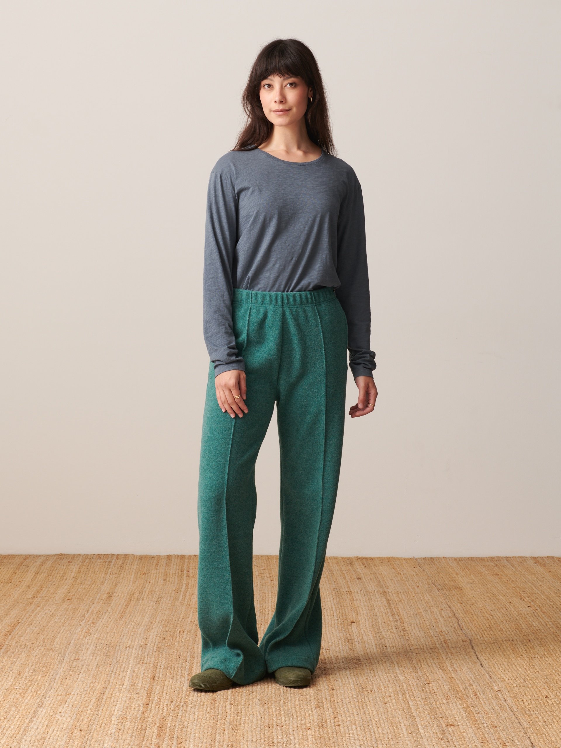 PANTALON LUCKYLON  Bleu-vert , Pr&ecirc;t-&agrave;-porter Bensimon