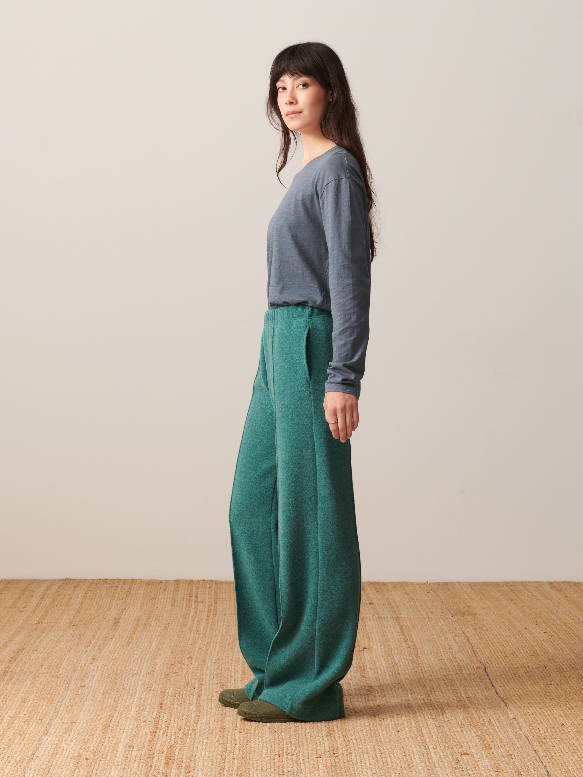 PANTALON LUCKYLON  Bleu-vert , Pr&ecirc;t-&agrave;-porter Bensimon