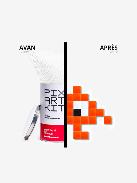 PIXEL ART ALIEN ORANGE - Kubbick  Orange , Maison Bensimon