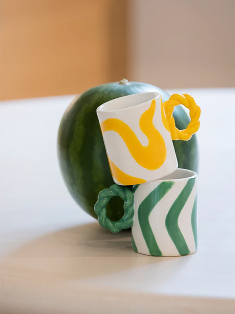 SET DE 2 TASSES ESPRESSO ROSARIO - Que Rico / Optiplast  Vert , Maison Bensimon