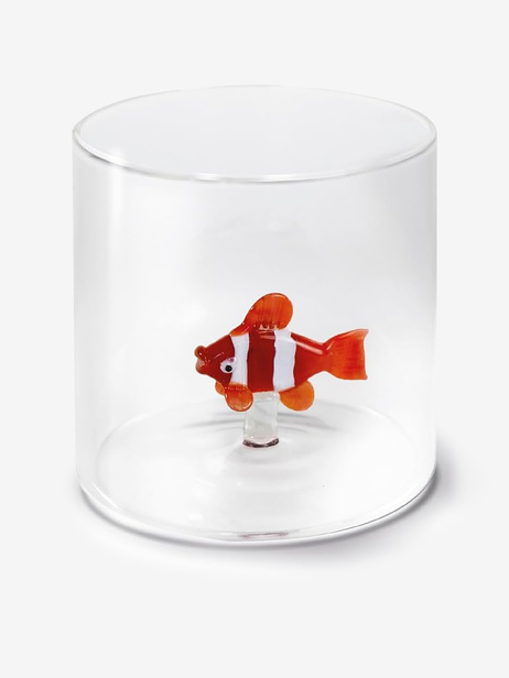 VERRE FIGURINE  Rouge , Maison Bensimon