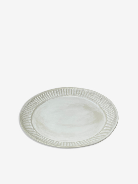 Grande assiette en c&eacute;ramique Cardboard - Bazar de Luxe  Blanc , Maison Bensimon