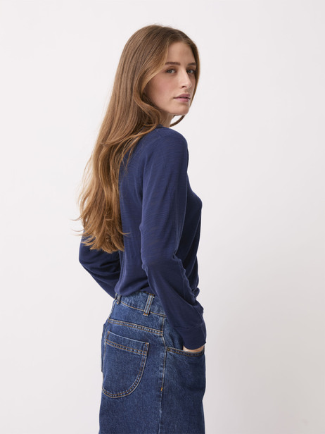 T-SHIRT HARRIS ML  Bleu nuit , Pr&ecirc;t-&agrave;-porter Bensimon