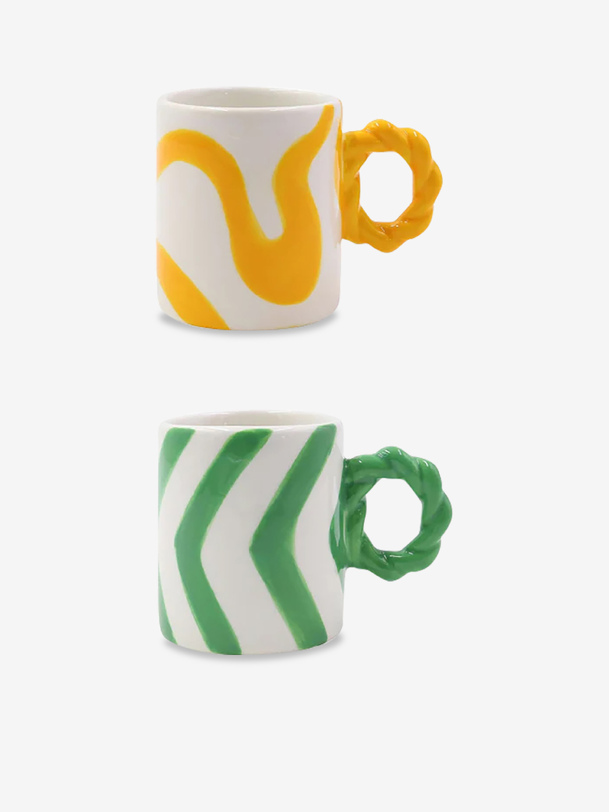 SET DE 2 TASSES ESPRESSO ROSARIO - Que Rico / Optiplast  Vert , Maison Bensimon