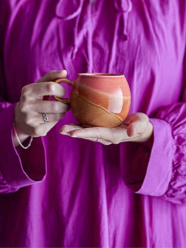 Tasse en gr&egrave;s Paula - Bloomingville  Orange , Maison Bensimon