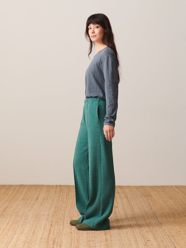 PANTALON LUCKYLON  Bleu-vert , Pr&ecirc;t-&agrave;-porter Bensimon