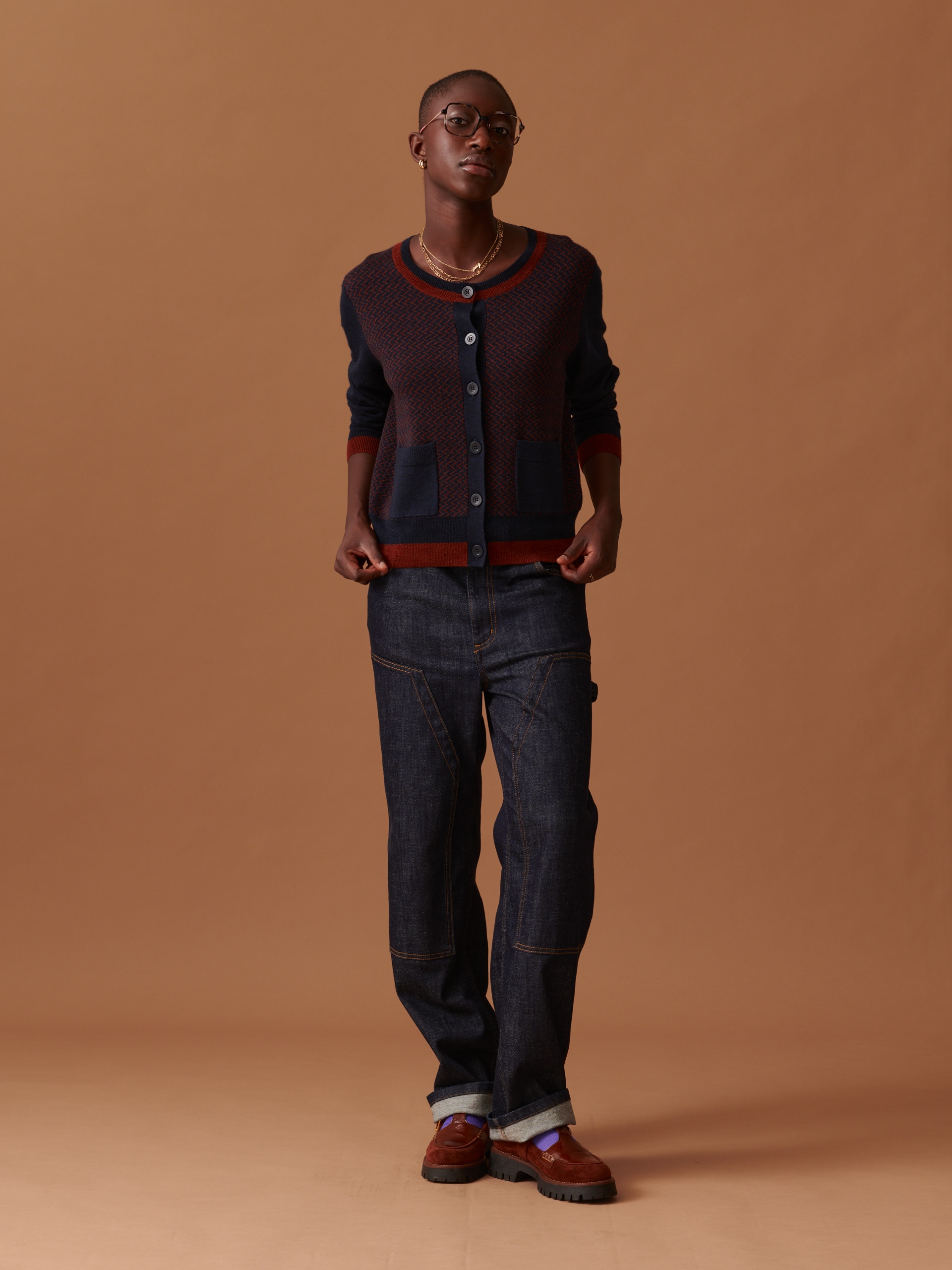 CARDIGAN JAMIE  Marine , Pr&ecirc;t-&agrave;-porter Bensimon