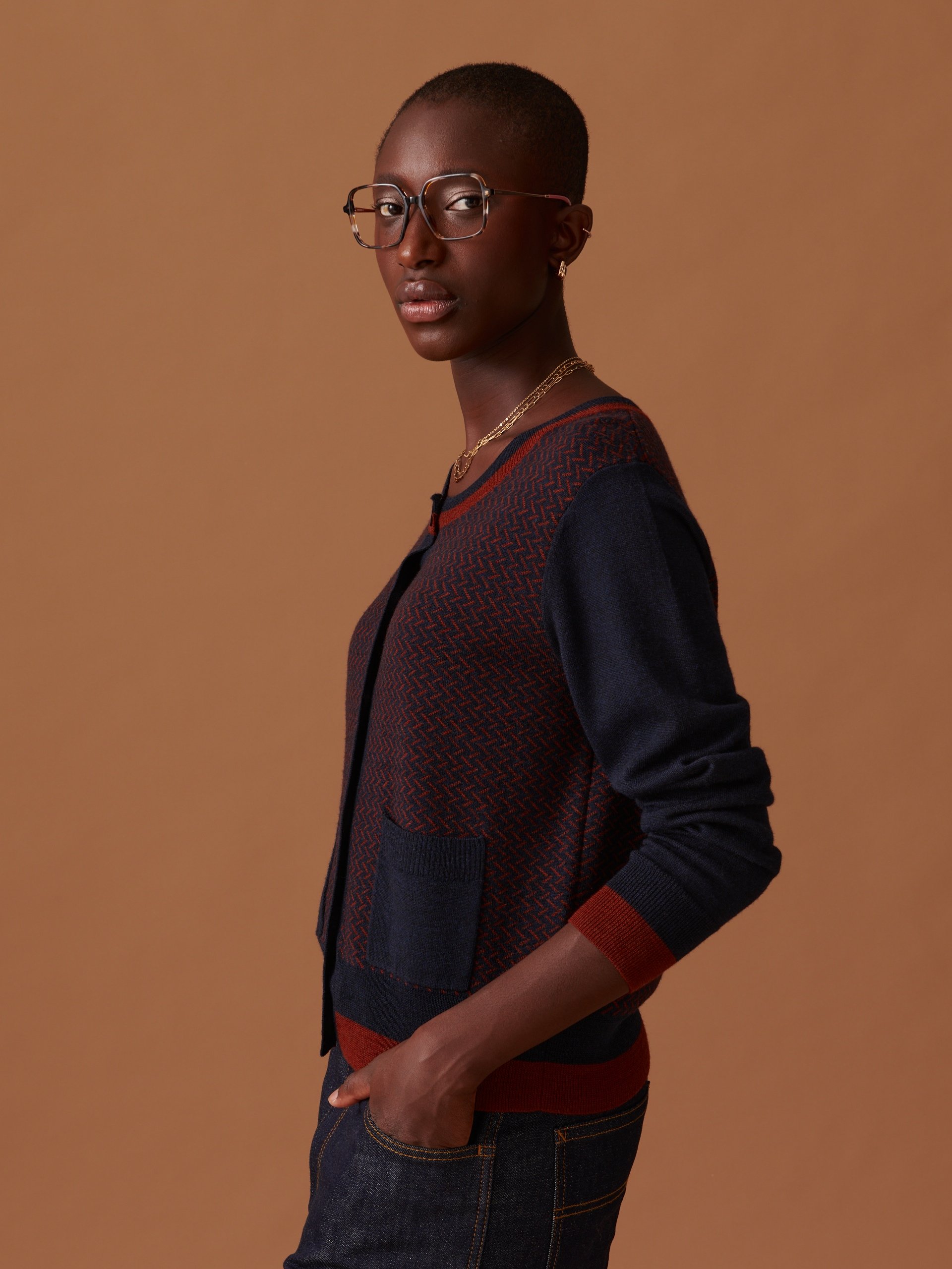 CARDIGAN JAMIE  Marine , Pr&ecirc;t-&agrave;-porter Bensimon